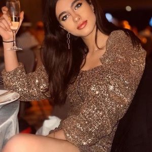 Zara Gold Sequin Dress